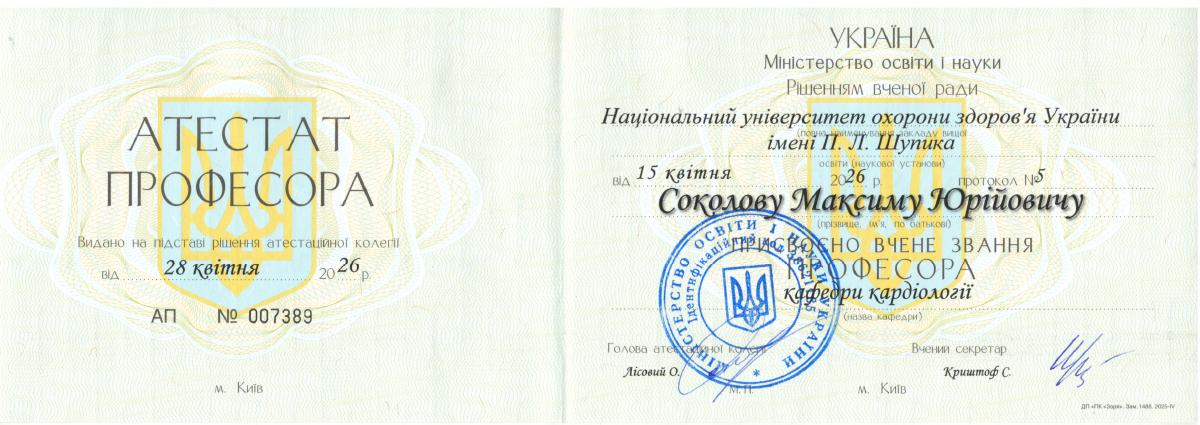 Атестат професора Максима Соколова